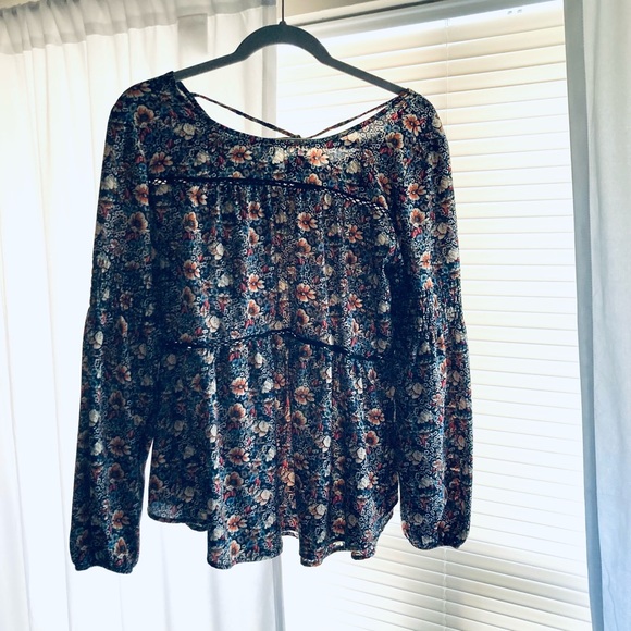 Knox Rose Tops - Black Floral Boho Top